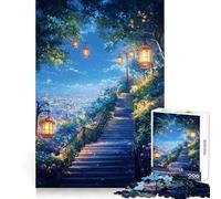 Scala notturna verso le luci della città - Puzzle difficile per adulti da 1000 pezzi - Gioco di logica semplice e divertente - Taglio di precisione - Regalo di Natale (38x52cm)