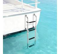 Scala per barche a 4 livelli, in acciaio inox, pieghevole, con gradini antiscivolo, 86,5 lx 23,5 W, per yacht, motoscafo, piscine, portata 136 kg/300 lbs