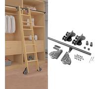 Scala per Biblioteche A Rotelle Binario per Appendere Kit Scala Scorrevole Retrattile da 3,3 Piedi-20 Piedi con Ruote A Rulli A Pavimento per Ufficio Loft Domestico, 6.6ft/200cm Track Kit