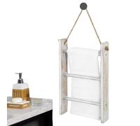 Scala Per Coperte | Scaletta Per Soffitto | Scala Per Asciugamani In Legno A 3 Livelli Montata A Parete Con Corda | Porta Asciugamani In Legno Portaoggetti Organizzatore Di Stoccaggio