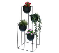 Scala per fiori in metallo nero 90 cm con vasi scala per piante portafiori 21...