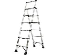 Scala per Giardinaggio Domestico, Scala Pieghevole Portatile, Piccola Scala telescopica, Facile da riporre e da Usare, Scale a pioli per la casa, 330 libbre(A 6 Step Ladder)