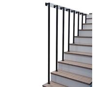 Scala per interni, 150 cm, con impugnatura in metallo nero, per montaggio a parete, ringhiera in ferro per sicurezza, supporto e design elegante