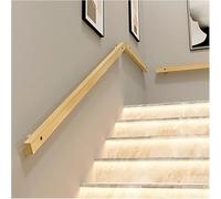 Scala per interni con venature del legno - 1,4 m, kit di barre di supporto antiscivolo senza barriere per salire le scale in sicurezza finitura in legno (1 m-4 m regolabile)