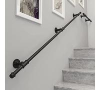 Scala per interni ed esterni, 90 cm, 120 cm, 150 cm, 180 cm, sistema di ringhiera resistente con staffe a parete, ideale per gradini e scale (dimensioni: 600 cm)