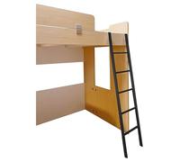 Scala per letto a castello con ganci, altezza 175 cm, per letti alti, accesso sicuro al soppalco per ragazzi, ideale per campeggi e scuole (nero, 1,75 m)