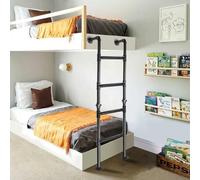 Scala per letto a castello, da parete a pavimento, in ferro battuto, ideale per cantine, soffitte, loft, dormitori e casa