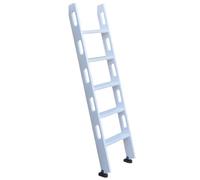 Scala per Letto a Castello in Legno Bianco, Disponibile nelle Misure 7.2 6.3 5.4 4.5 3.6 Piedi, con pioli Larghi 4 Pollici e Piedini in Gomma, staffe di Montaggio Incluse (Colore: Bianco, di