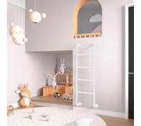 Scala per letto a castello in metallo resistente, montaggio a parete, 99,1 cm/124,5 cm/129,5 cm/139,7 cm/149,9 cm/165,1 cm, ideale per casa soppalco e seminterrato, antincendio e finestra, bianco (140