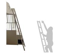 Scala per letto a castello per letti alti, scala a castello per rimorchi da viaggio e letti soppalchi rialzati, scala da arrampicata con gancio, 1,8 m, colore: bianco