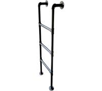 Scala per Letto, Scala per Letto a Castello, Scala in Metallo per Letto Matrimoniale o Doppio per roulotte, Camper, Auto, cuccette, con portadischi (Colore: Nero, Dimensioni: 85 po