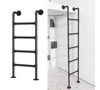 scala per letto， Scale for soffitta ad alta resistenza, scale di uscita for seminterrati, scala antincendio in ferro battuto nero - a pioli for letto alto