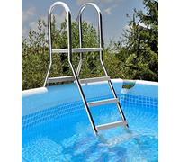 Scala per Piscina Fuori Terra All'Aperto Carico 250kg, Scala a 4 Gradini a Doppia Faccia Antislittamento per Piscine, Fuori Terra Resistente Che Ispessisce Scale Piscina Iacciaio Inox 304
