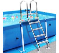 Scala per piscina fuori terra - Scala a doppia faccia con gradini antiscivolo, supporta 226,8 kg, ideale per piscine da 132 cm, resistente scala per piscina
