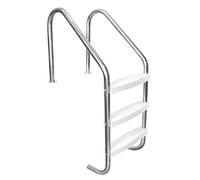 Scala per Piscina in Acciaio Inox a 3 Gradini, Gradini per Piscina con Protezione Antiscivolo, Scala per Piscine Interrate, 59 x 53 x 132 cm