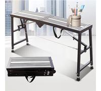 Scala per ponteggi resistente, piattaforma di lavoro portatile in acciaio, sgabello spesso per uso multiuso, ideale per saldatura e riparazioni, 140 cm / 55.1in