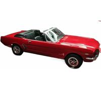 Scala per replica auto modello per mini pressofuso statico lega metallo scala 1:18 per Ford per Mustang per decappottabile 1965 veicoli simulati ornamenti motore(Rosso)