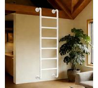 Scala per soffitta da parete, resistente, bianca, per letto a castello, appartamento, dormitorio, biblioteca, terrazza, camper, scale attiche di emergenza, cantina