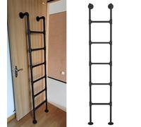 Scala Per Soppalco Per Soffitta Montata A Parete Scala Interna Nera Per Letto A Castello Scala Antincendio In Ferro Metallico Per Dormitorio, Biblioteca, Magazzino, Terrazza, Camper, (Size:150cm/59in)