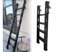 Scala per Soppalco Scala a Scomparsa in Legno per Soppalco con Corrimano, Scaletta Antiscivolo a Parete per Letto a Castello, Scala Robusta per Mansarda(Black,8 step-2.34m(7.7ft))
