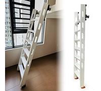 Scala per Soppalco Scala a Scomparsa in Legno per Soppalco con Corrimano, Scaletta Antiscivolo a Parete per Letto a Castello, Scala Robusta per Mansarda(White,8 step-2.34m(7.7ft))