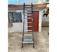 Scala per Soppalco Scala da Soffitta per Tetto con Gradino Dritto, Scala Portatile Per Letto a Castello con Gradino Antiscivolo, Scala di Uscita Dalla Soffitta per Scuola(Black,12 Step-349cm (11.4ft))