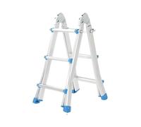 scala per soppalco Scala pieghevole in alluminio for soffitta con struttura multiposizione e gambe svasate, for interni ed esterni di case e tetti con corrimano(3 steps)