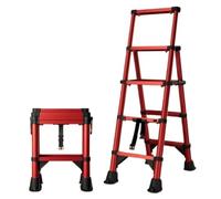 scala per soppalco Scala telescopica in alluminio portatile for lavori di pulizia e riparazione domestica all'aperto, scale estensibile multiuso con corrimano(4Step/3.4FT)