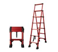 scala per soppalco Scala telescopica in alluminio portatile for lavori di pulizia e riparazione domestica all'aperto, scale estensibile multiuso con corrimano(6Step/5.3FT)