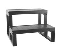 Scala per spa in WPC, per vasca idromassaggio e piscina, altezza 21 cm, colore nero