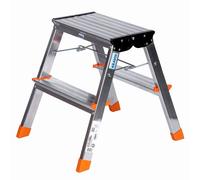 Scala Pieghevole a 2 Scalini Krause 130020 Argentato Alluminio