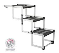Scala pieghevole a 3 livelli, alluminio/TPR Larghezza: 37 cm/Altezza: fino a 57 cm/Profondità: fino a 120 cm