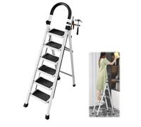 Scala pieghevole a 4-5 gradini, leggera da spostare, scala telescopica, perfetta for cucina e casa, scala alta e robusta(5 step)