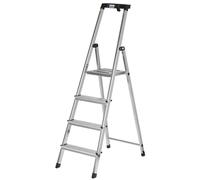 Krause Scala Pieghevole A 4 Scalini Krause 126320 Nero Argentato Alluminio S_030