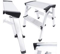 Scala pieghevole in alluminio 2 gradini scala pieghevole scaletta doppia faccia