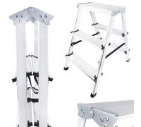 Scala pieghevole in alluminio 3 gradini scala pieghevole scaletta doppia faccia