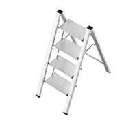 Scala Pieghevole in Lega di Alluminio a 3 gradini, Scala Domestica, Resistente all'Usura e ai Graffi, Piccola Scala, Sgabello, Leggera e Portatile (4 gradini)