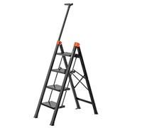 Scala Pieghevole in Lega di Alluminio Spessa per Giardinaggio Domestico, Pedali Larghi, Scale a pioli robuste e affidabili per la casa, Portata 330 libbre(4 Step Ladder Black)