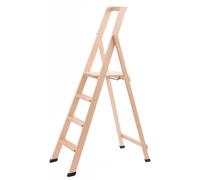 Scala Pieghevole in Legno 4 Gradini H88 cm Naturale