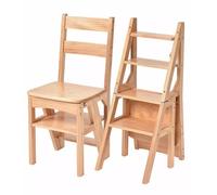 Scala pieghevole in legno, sgabello portatile per casa, ufficio, cucina