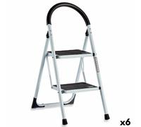 Scala pieghevole Kipit GH1402 GH1402 Bianco Nero Grigio Metallo 38 x 50 x 84