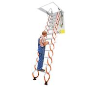 Scala pieghevole per mansarda, a parete, retrattile, con doppio corrimano, design estensibile per casa e garage, capacità 299,4 kg