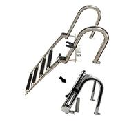 Scala Pieghevole per pontone, Ideale per Barche da Bagno, con 4 gradini posterioScala Pieghevole per pontone, Ideale per Barche da Bagno, con 4 gradini Posteriori, corrimano e pioli Larghi.