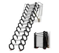 Scala pieghevole retrattile, 3 m, montaggio a parete/soffitto, antiruggine, con corrimano, design telescopico per interni ed esterni