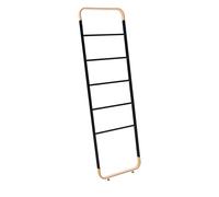 Scala porta salviette in metallo satinato e legno curvato con supporti di appoggio orientabili Dimensioni 50x4x h 170 cm Oslo Stair NERO nero
