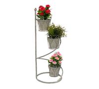 Scala portafiori interna in metallo bianco grigio rotonda 75 cm portafiori co...