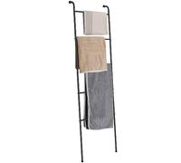 Scala Portasciugamani a 5 Pioli, Portasciugamani Portasalviette Bagno, Scaletta Bagno per Asciugamani, Porta Asciugamani Scala Decorativa per Bagno Soggiorno, Struttura in Acciaio, 45 x 165 cm, Nero