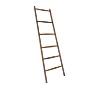 Navaris Scala Portasciugamani 6 Pioli - Scaletta Legno Noce Marrone Scuro 170x56x3cm - Scalda Salviette Decorativo Bagno - Porta Asciugamani Verticale