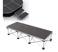 Scala portatile per palco 1,2 x 4 piedi, sistema modulare di scale collegabili con piattaforma alta 20, 40, 60, 80 cm, panca per banda musicale e tamburi(H 80cm/31.5in)
