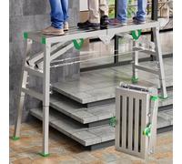 Scala portatile per ponteggi, altezza regolabile, antiscivolo, per edilizia e fai da te, supporta 362,9 kg